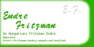 endre fritzman business card